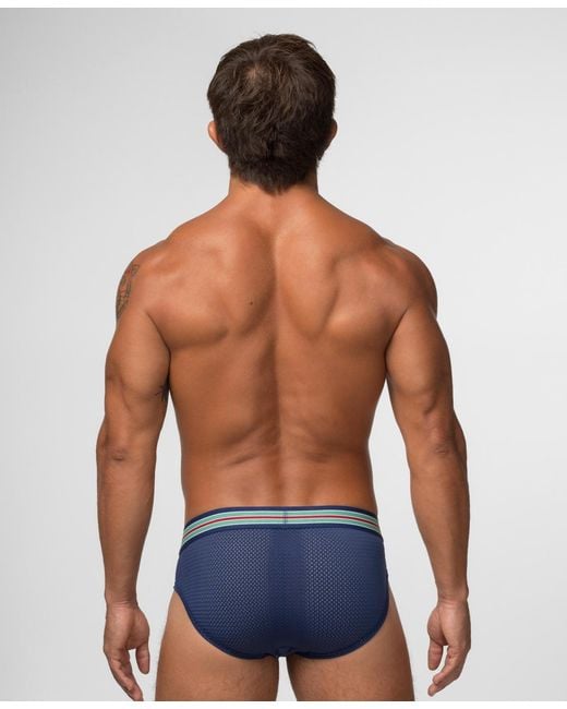 Rounderbum Blue Varsity Package Brief for men