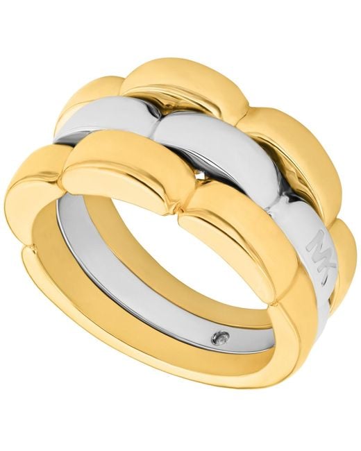 Michael Kors Metallic Two-tone Link Ring