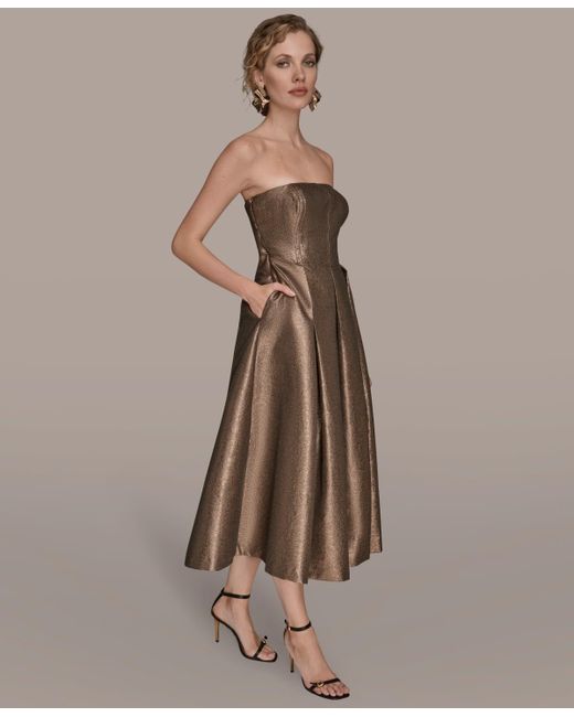 Donna Karan Natural Strapless Fit And Flare Cocktail Dress