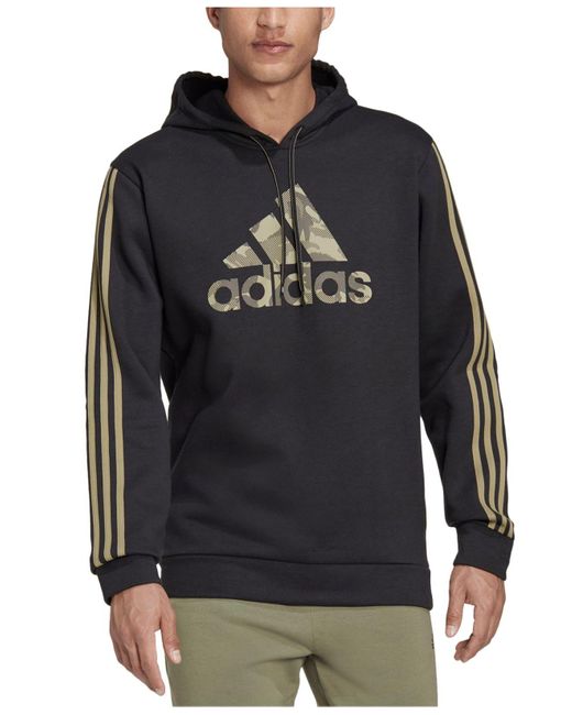 Adidas Gray Three Stripe & Badge Of Sport Logo Hoodie for men
