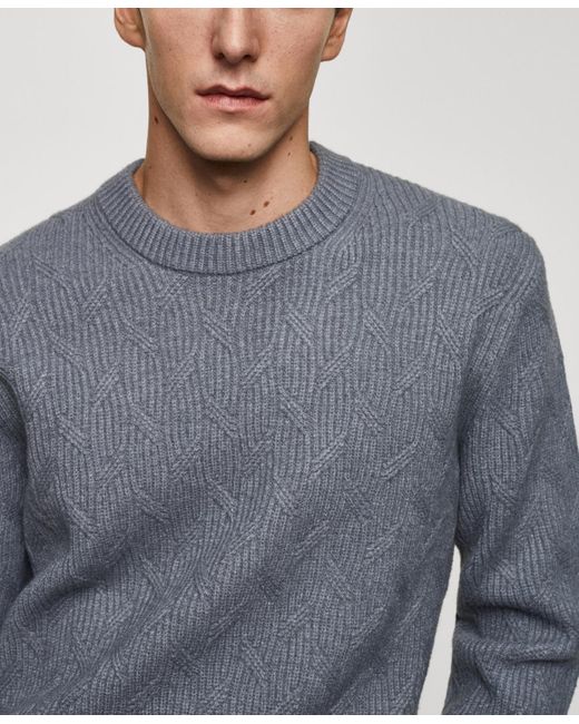 Mango Gray Knitted Braided Sweater