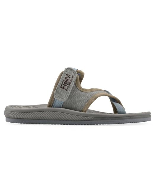 White Mountain Gray Basket Round Toe Flat Sandals
