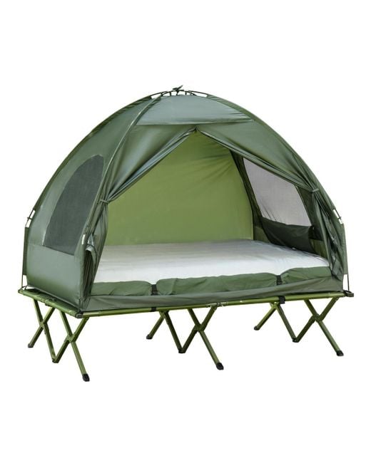 Outsunny Green 2 Person Foldable Camping Cot