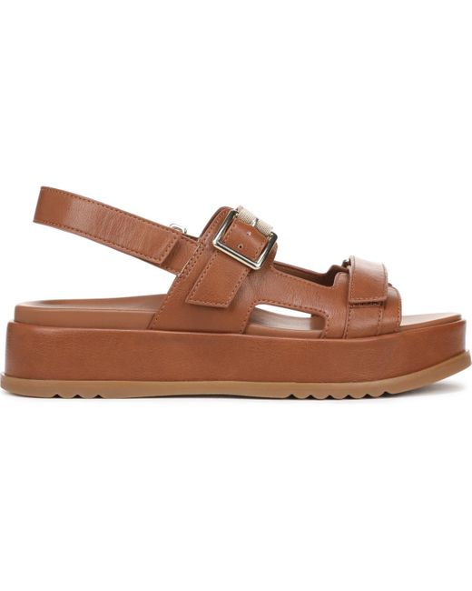 Naturalizer Brown Ziva Round Toe Flatform Sandals