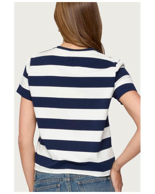 Edikted Blue Valetta Oversized Striped T Shirt