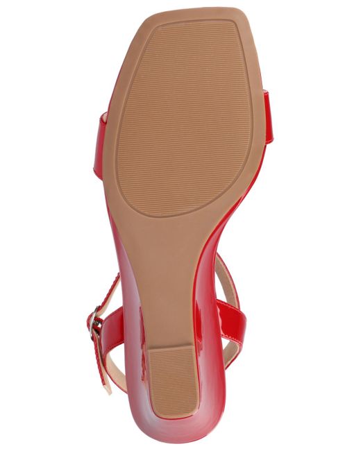 Journee Collection Red Clayr Ankle Strap Wedge Sandals