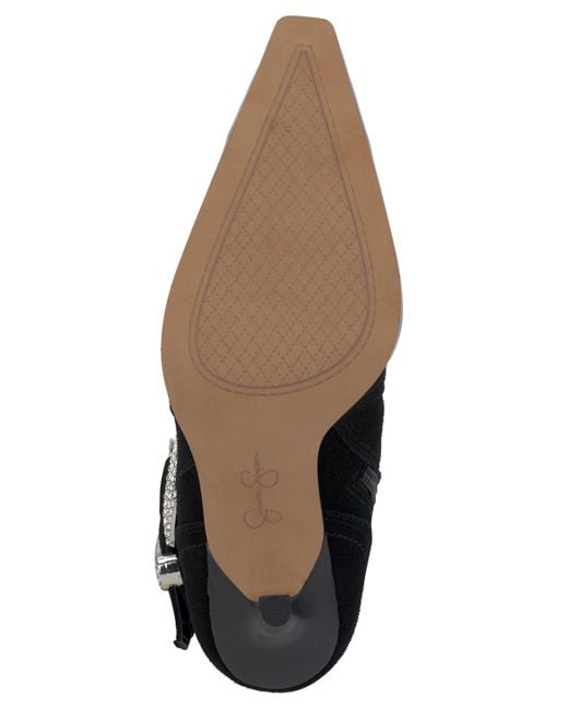 Jessica Simpson Black Kenzin Tall Western Buckle Dress Boots