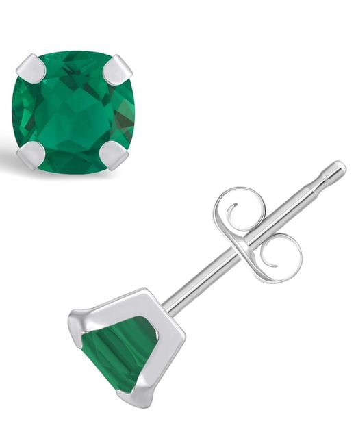 Macy's Green Gemstone Stud Earrings