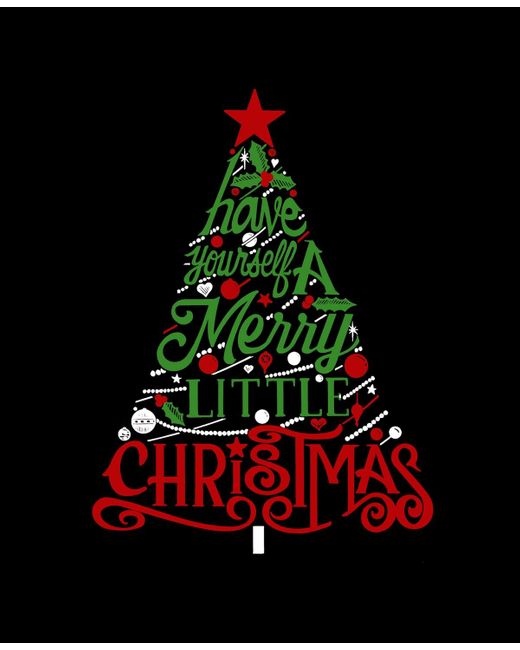 LA Pop Art Black Plus Size Have Yourself A Merry Little Christmas Word Art Tank Top