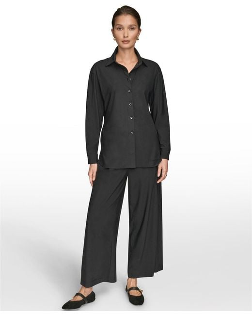 Donna Karan Weekend Black Button-down Shirt