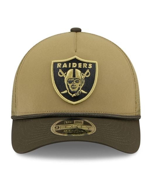 KTZ Green Las Vegas Raiders 2025 Salute To Service 9forty A-frame M-crown Adjustable Hat for men