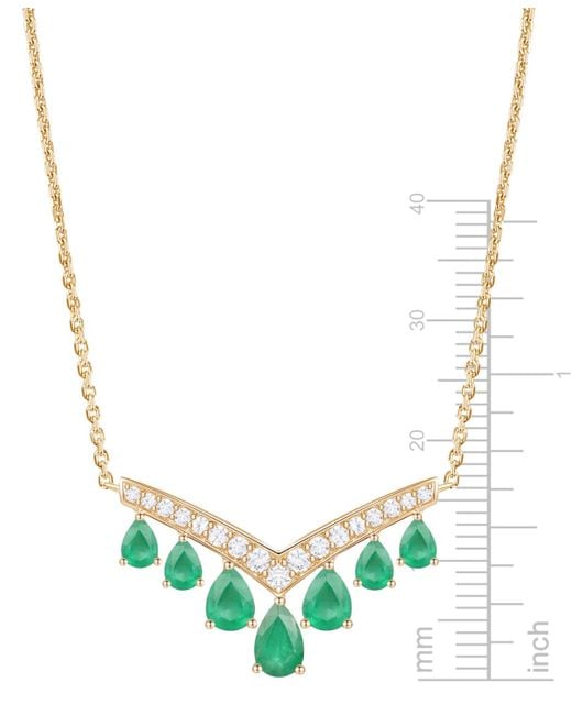 Macy's Metallic Gemstone And Diamond Necklace (1/3 Ct. T.w.