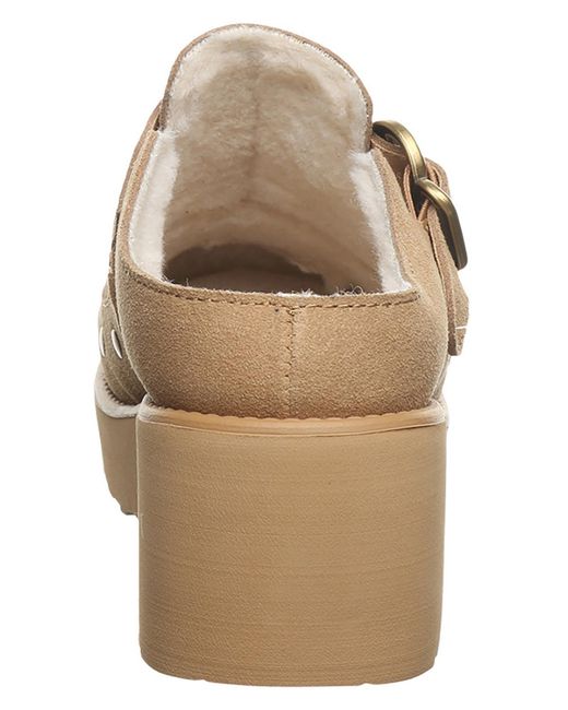 BEARPAW Brown Falyn Platform Buckle Clogs