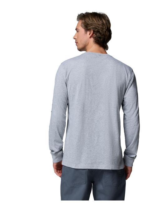 Columbia Blue Fundamental Graphic Long-sleeve T-shirt for men
