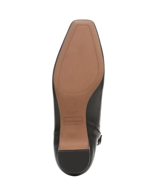 Franco Sarto Black Luella Square Toe Zip Ankle Boots