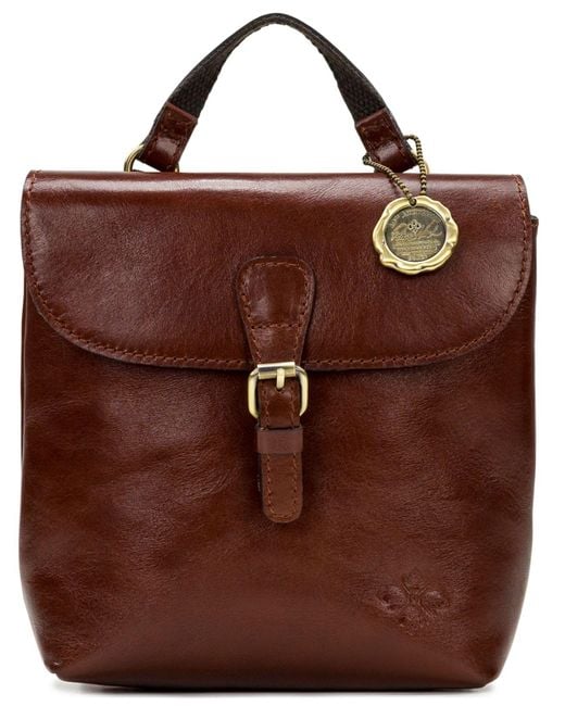 Patricia Nash Vatoni Small Convertible Leather Backpack in Brown Lyst
