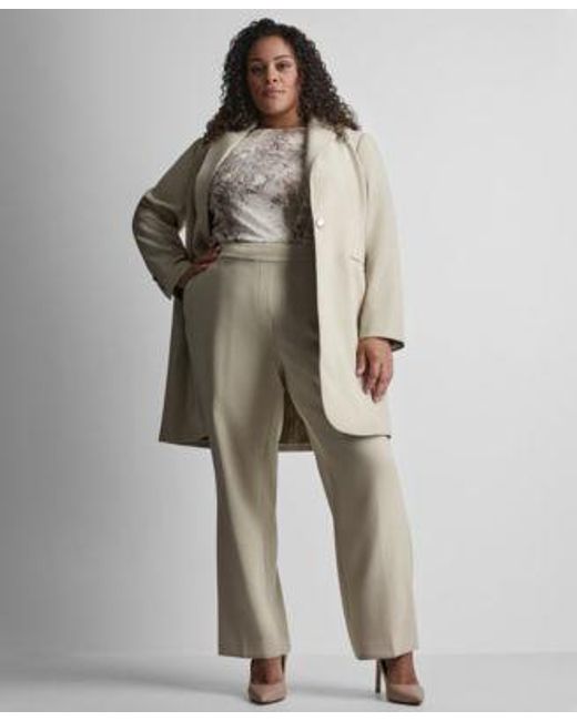 DKNY Natural One Button Topper Pull On Elastic Back Pant