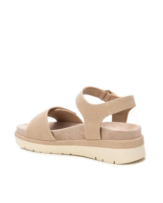 Xti Natural Suede Flat Sandals By