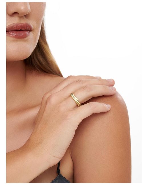 DEVATA Metallic Ribbed Band Ring