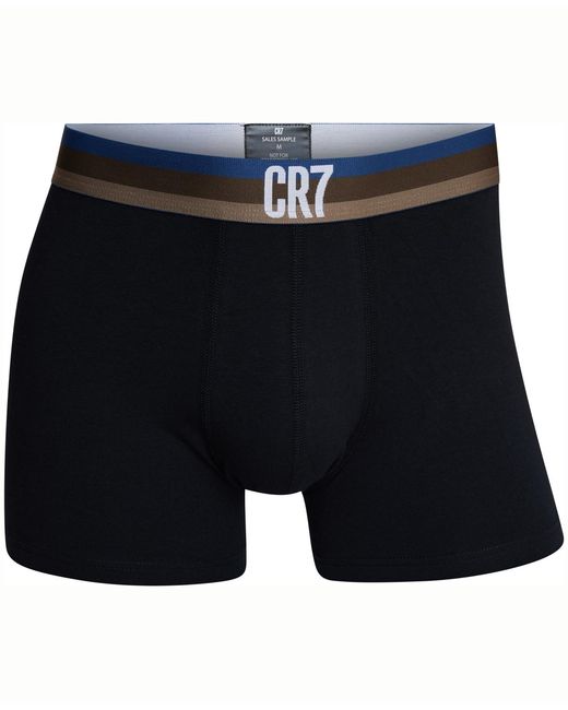 Cr7 Blue Cotton Blend Trunks for men
