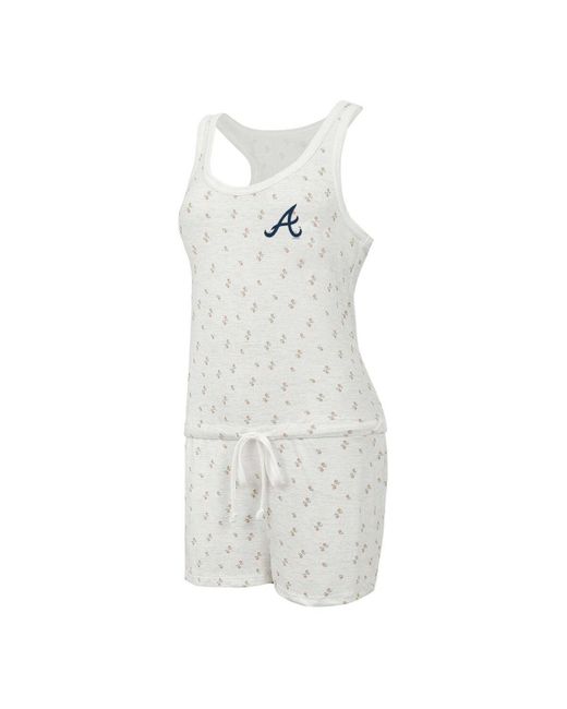 Concepts Sport White Atlanta Braves Gardner Hacci Knit Romper