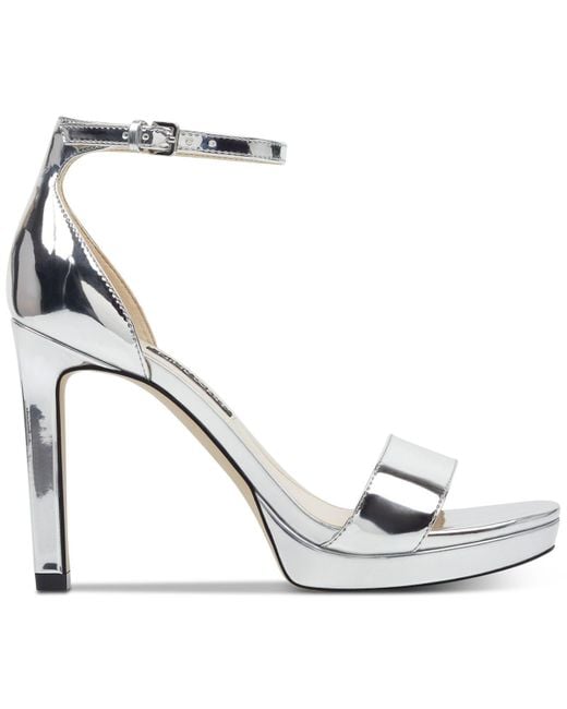silver flat ankle strap sandals