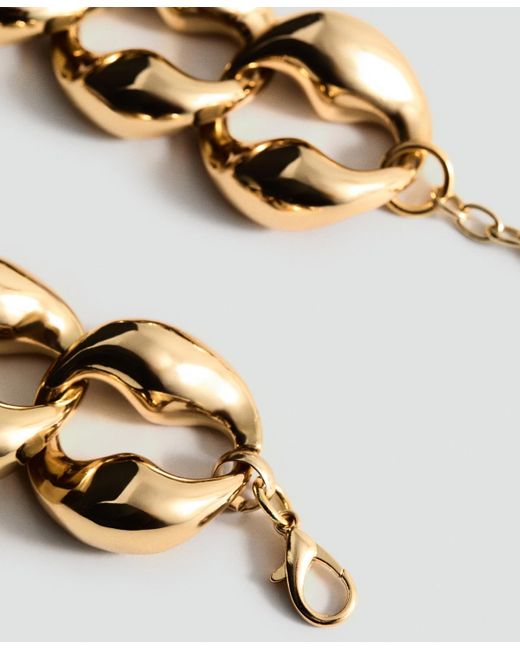 Mango Metallic Rhinestone Links Pendant Collar Necklace