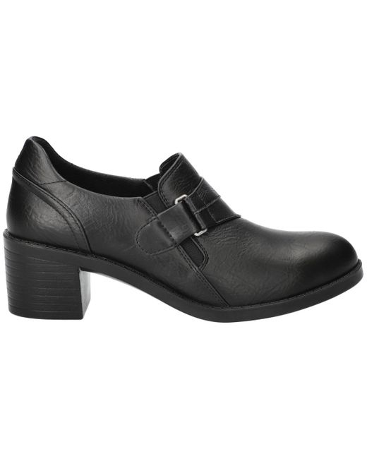 Easy Street Black Lavelle Comfort Block-heel Slip-on Shooties