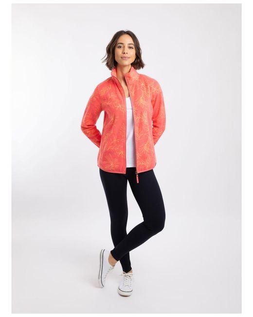 Weird Fish Red Rochelle Full Zip Microfleece Jacket