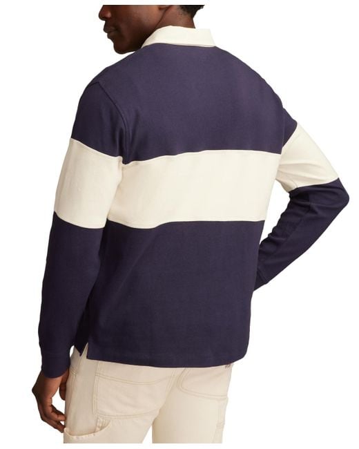Lucky Brand Blue Modelo Long Sleeve Embroidered Rugby Shirt for men