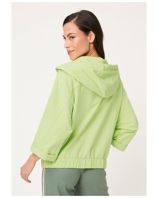 Olsen Green Hooded Jersey Zip Jacket