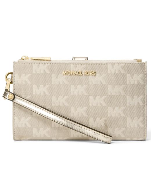 Michael Kors Natural Jet Set Double Zip Wristlet