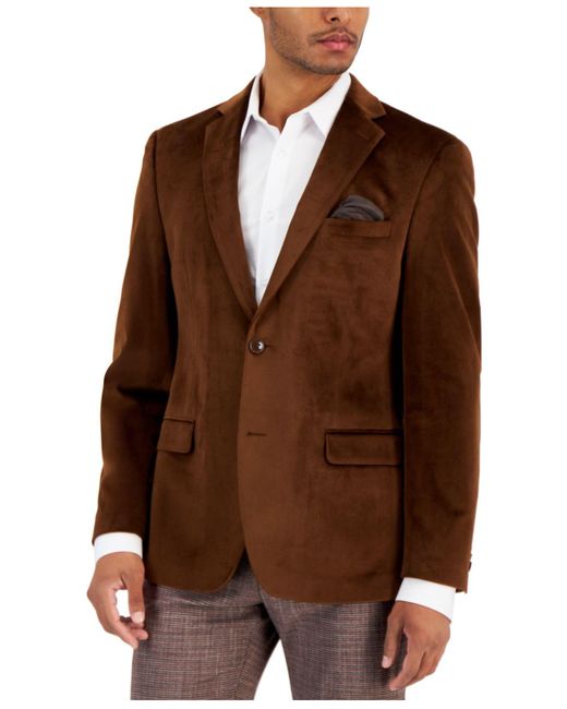 Alfani Slim-fit Solid Velvet Sport Coats, Created For Macy's in Brown 