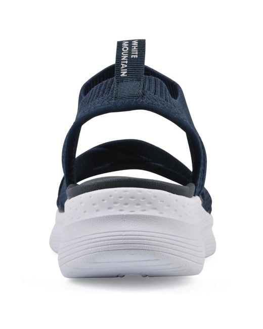 White Mountain Blue Charry Round Toe Flat Sandals