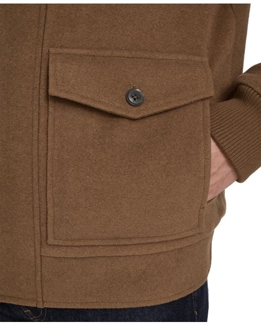 Cole Haan Brown Stand-collar Long-sleeve Bomber Jacket for men