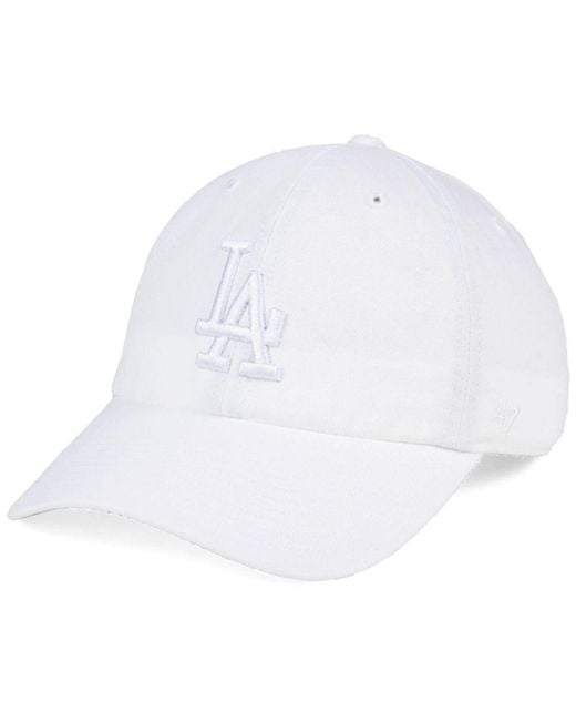 47 Brand Los Angeles Dodgers White/white Clean Up Cap for men