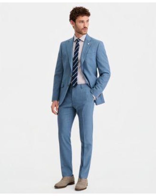 Ted Baker Blue Ted By Modern Fit Wool Blend Solid Suit Separates for men