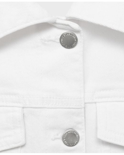 Mango White Pockets Denim Jacket