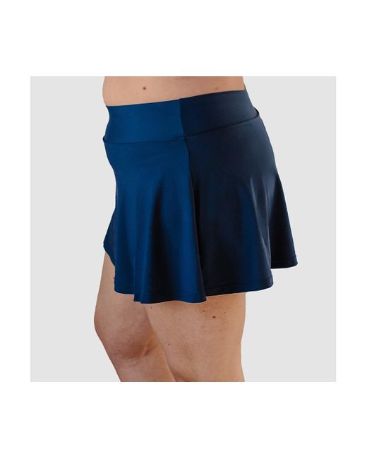 Calypsa Blue Plus Size Flowy Swim Skirt With Attached Shorts