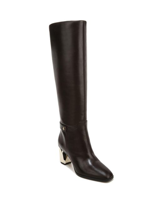 Franco Sarto Leather Tiera-high High Shaft Boots in Dark Brown Leather ...