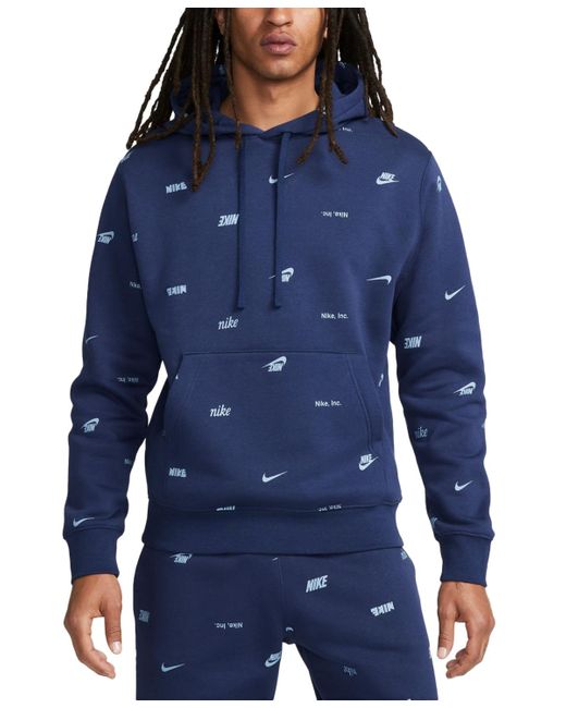 Nike New York Yankees Logo Hoodie Blue - Midnight Navy