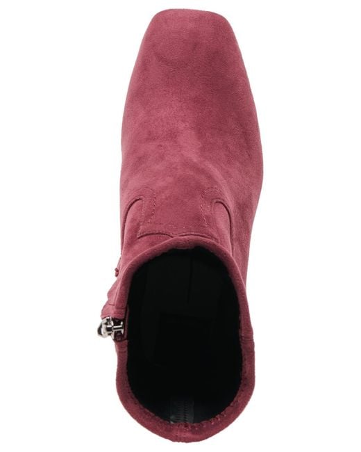 Dolce Vita Purple Roan Square-toe Pull-on Stretch Dress Booties