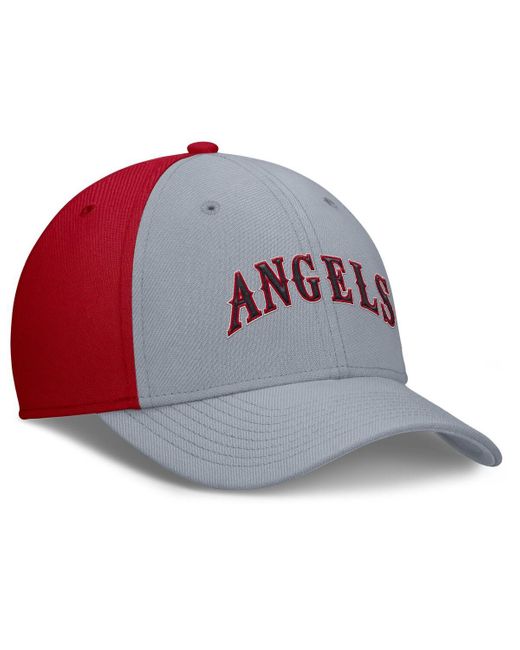 Nike Multicolor Gray/red California Angels Rise Swoosh Performance Flex Hat for men