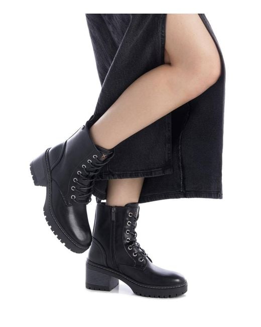 Xti Black Combat Booties