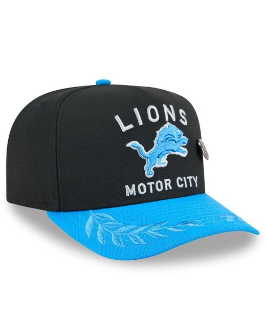 KTZ Black/blue Detroit Lions 2025 Nfl Draft On Stage A-frame 59fifty Fitted Hat for men