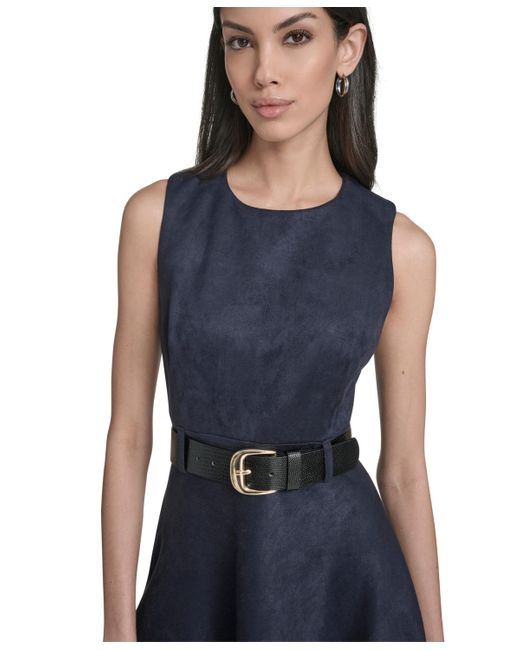Calvin Klein Blue Belted Midi Dress