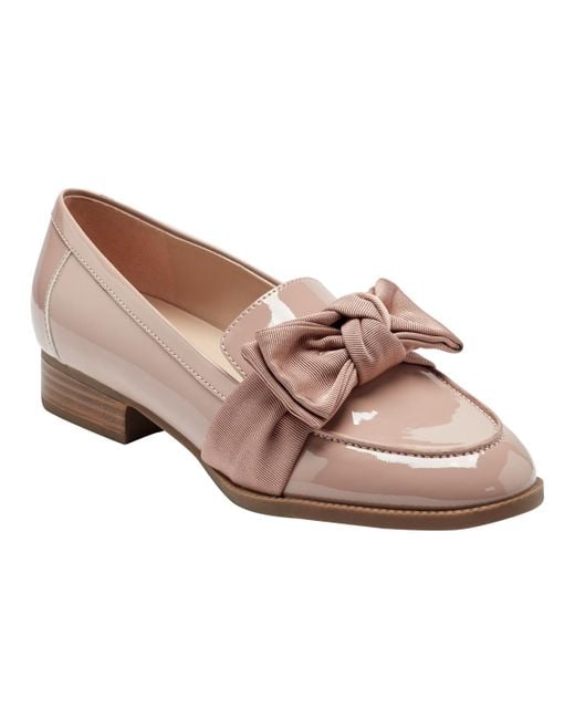 Bandolino Brown Lindio Bow Slip On Tailored Loafers
