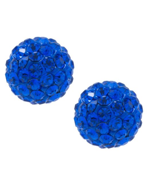 Giani Bernini Blue Crystal 6mm Pave Stud Earrings