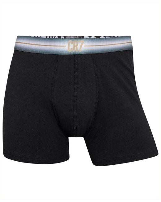 Cr7 Black Cotton Blend Trunks for men