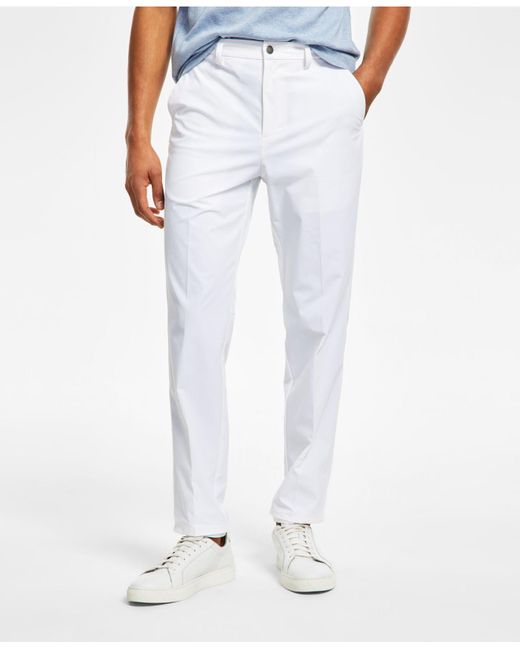 Calvin Klein Synthetic Slim Fit Tech Solid Performance Dress Pants in ...